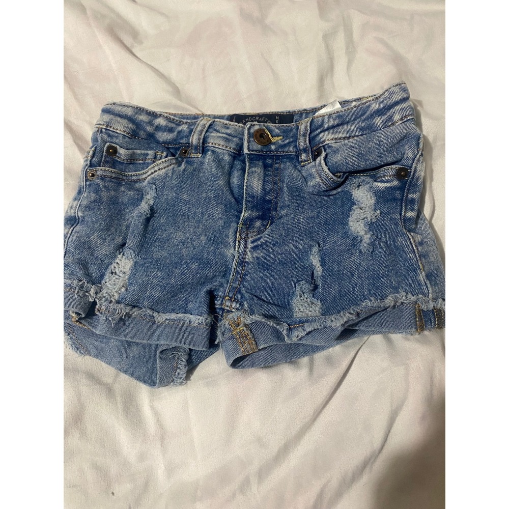 Lucky Brand Girls Riley Distressed Denim Shorts Light Wash Size 7
